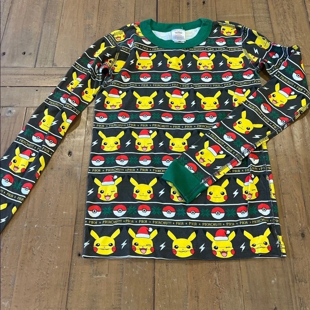 Hanna andersson Pokemon pikachu holiday Christmas pajamas size 12